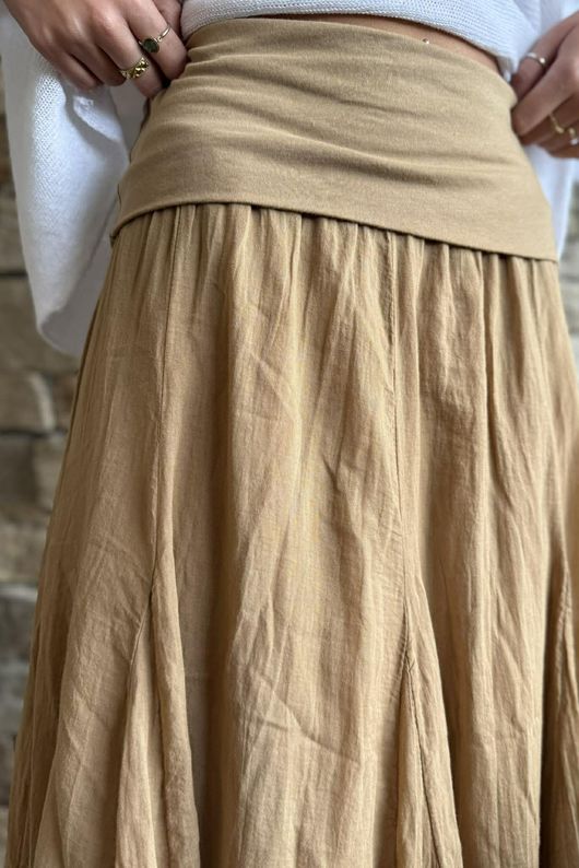 Songbird Bandeau Skirt Dress Camel - /2=